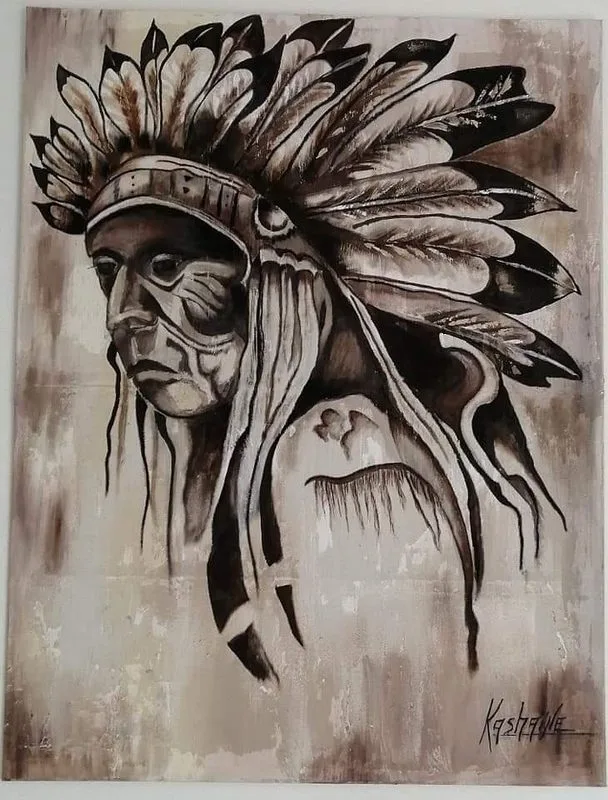 Tableau d'art original signé Kashaine Indien — L'atelier de Kashaine