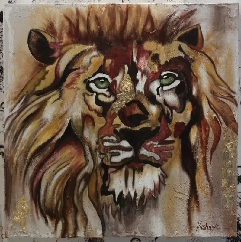 Tableau d'art original signé Kashaine Lion — L'atelier de Kashaine