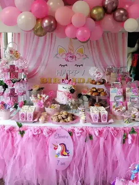 Décoration anniversaire thème Licorne par L'atelier de Kashaine