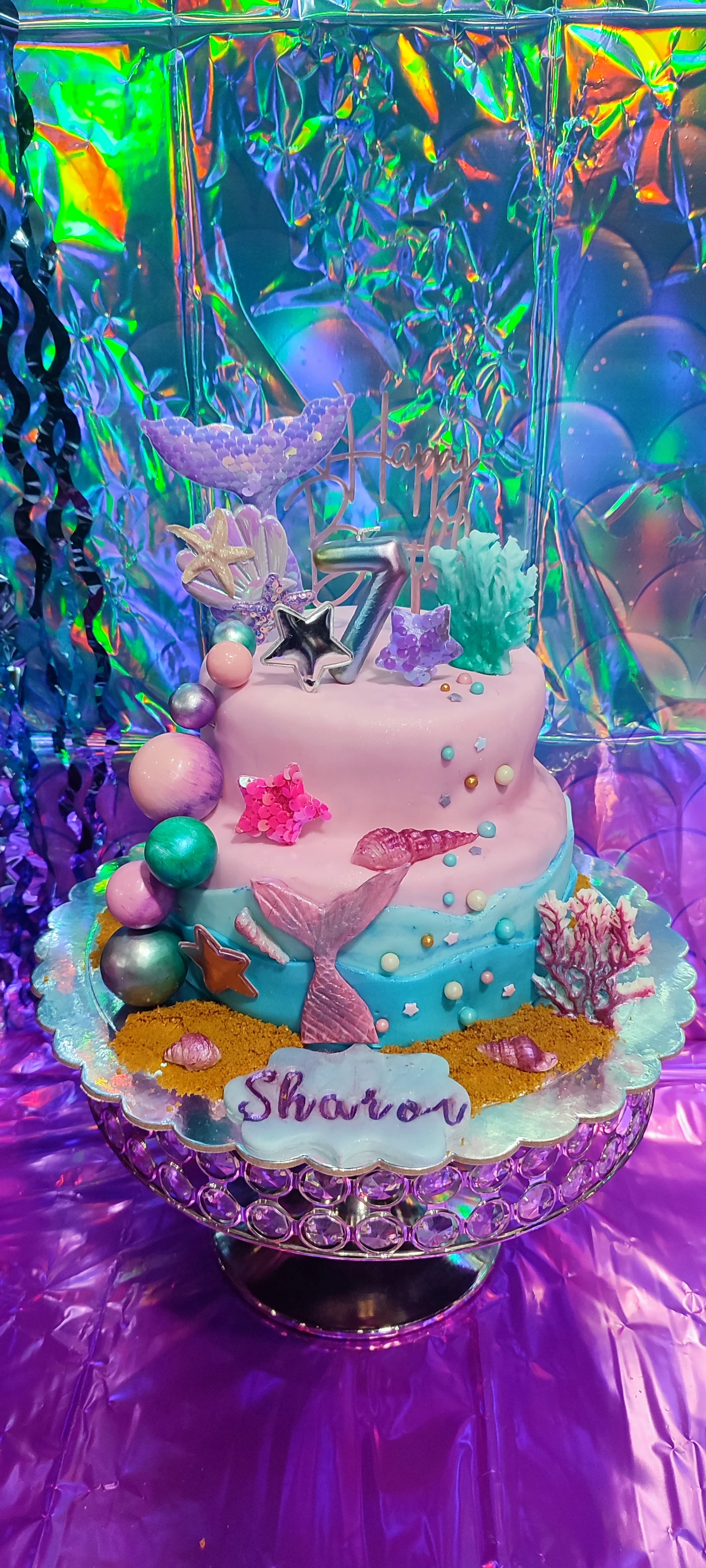 Décoration anniversaire thème Sirène par L'atelier de Kashaine